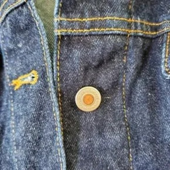 Vintage 90's London Jean Dark Wash Heavy Denim Jacket - Picture 6 of 10
